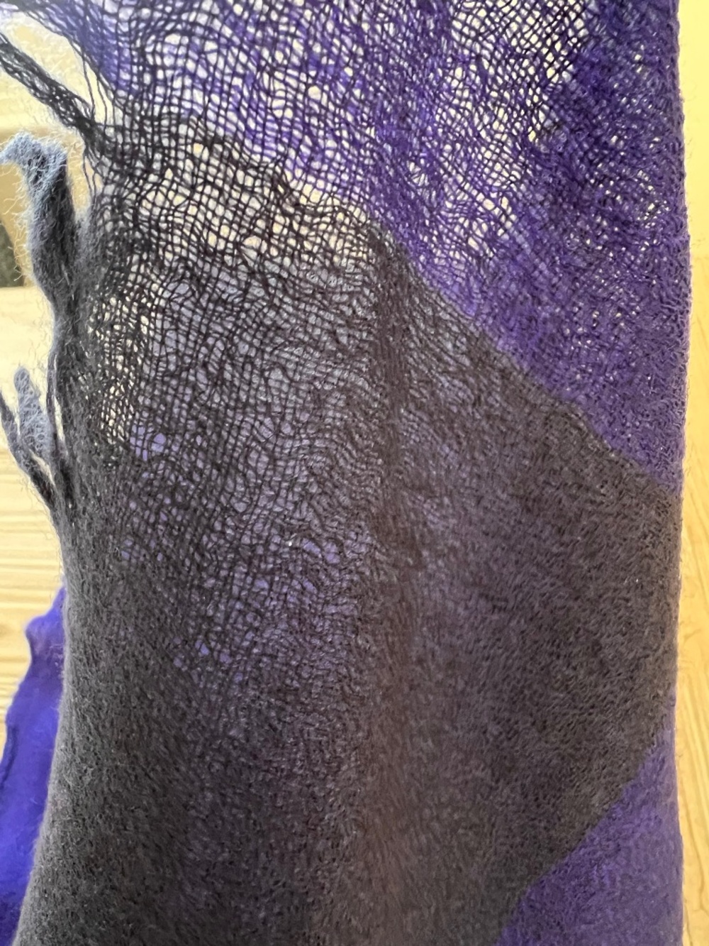 Eileen Fisher Purple Wool Gauze Wrap Shawl Lightweight OS - Picture 7 of 7